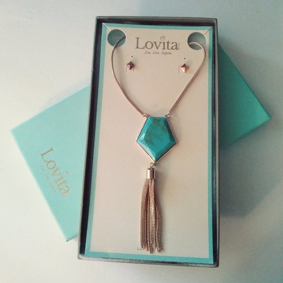 LOVITA "LIVE LOVE INSPIRE" NECKLACE/EARRING SET - Picture 1 of 5